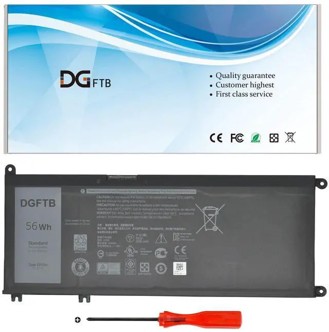 Main image of DGFTB 33YDH Laptop Battery for Dell Latitude 3380 3480 3490 3590 3580 3400 3500 for Inspiron 15 7577 17 7773 7778 2in1 G3 15 3579 G3 17 3779 G5 15 5587 33YDH PVHT1 81PF3 081PF3 P30E(15.2V 56WH)