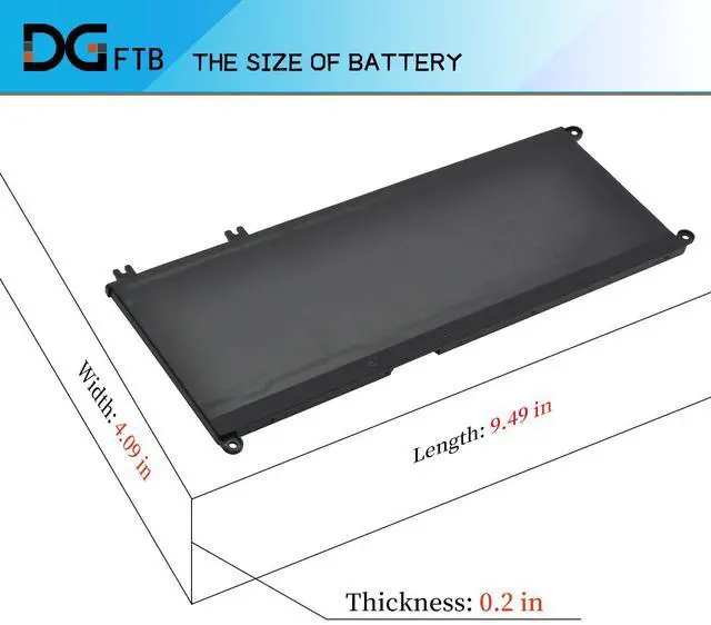 Alt view image 3 of 5 - DGFTB 33YDH Laptop Battery for Dell Latitude 3380 3480 3490 3590 3580 3400 3500 for Inspiron 15 7577 17 7773 7778 2in1 G3 15 3579 G3 17 3779 G5 15 5587 33YDH PVHT1 81PF3 081PF3 P30E(15.2V 56WH)