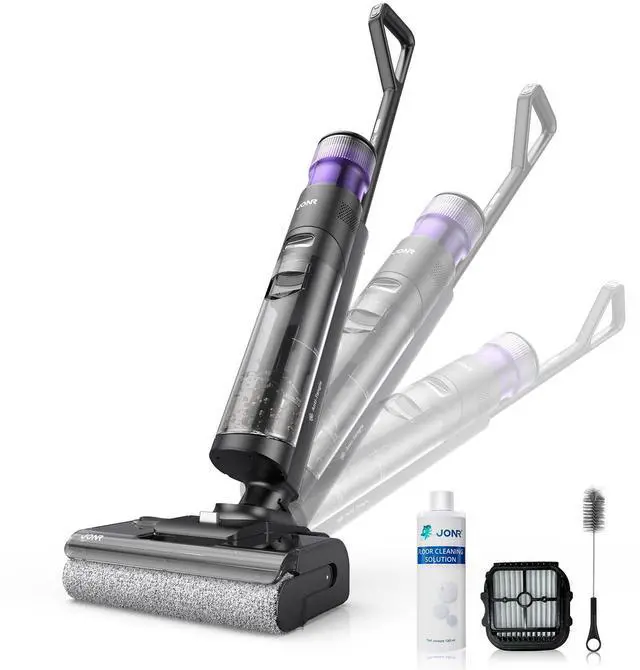 Main image of JONR ED12 Pro Max Wet Dry Vacuum Cleaner Cordless, 180°Lay-Flat Smart Vacuum Mop, 167°F Flashdry Self-Cleaning, Dual-Sided Edge, Zero-Tangle for Pet Hair, Lightweight Floor Cleaner for Hard Floor