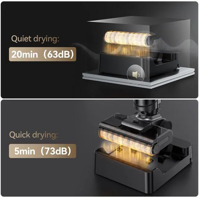 Alt view image 4 of 5 - JONR ED12 Pro Max Wet Dry Vacuum Cleaner Cordless, 180°Lay-Flat Smart Vacuum Mop, 167°F Flashdry Self-Cleaning, Dual-Sided Edge, Zero-Tangle for Pet Hair, Lightweight Floor Cleaner for Hard Floor