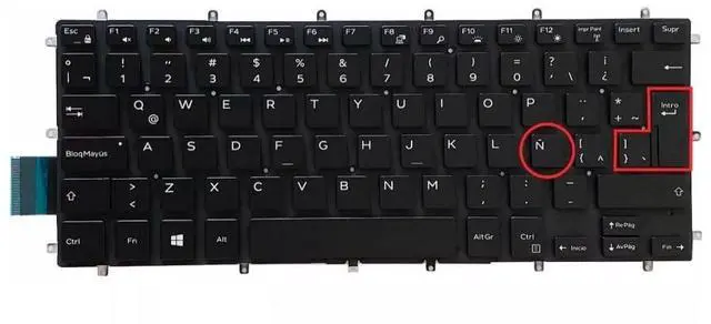 Alt view image 2 of 3 - Keyboard Replacement Compatible with Dell 13 5368 5378 7368 5379 7378 7466 P69g P83g P58f P70f 14-7000 Series 7460 7466 7467 Backlit Spanish (Retroiluminado)