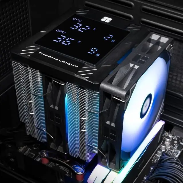 Alt view image 2 of 5 - Peerless Assassin 120 Digital ARGB CPU Air Cooler, Digital Screen Top Cover,6 Heatpipes | 1850RPM PWM Fans for AM4/AM5,Intel LGA115X/1200/1700/1851 (Black)