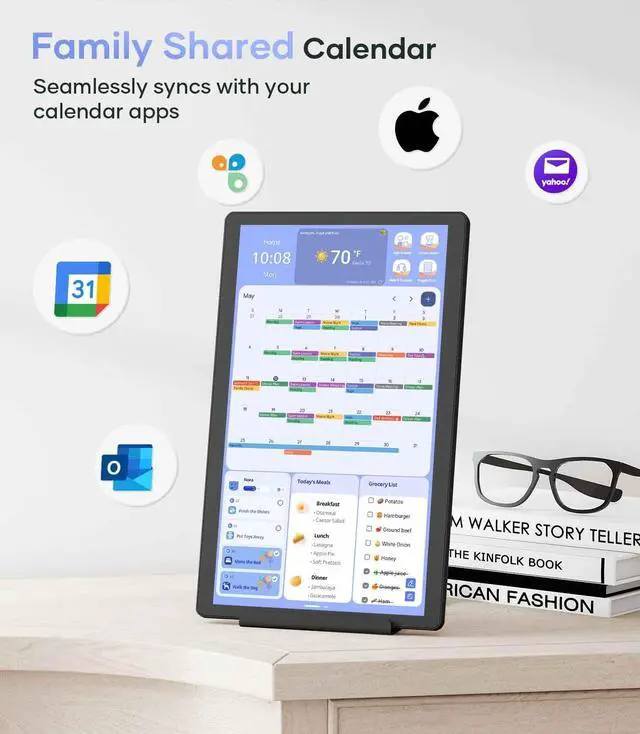 Alt view image 3 of 5 - Cozyla 15.6'' Digital Calendar Wall Touch Screen Chore Chart to Do List Notepad Smart Electronic Calendar for Family Meal Planner Android Tablet Support All Google Play Apps w/Stand Wall Mount Black