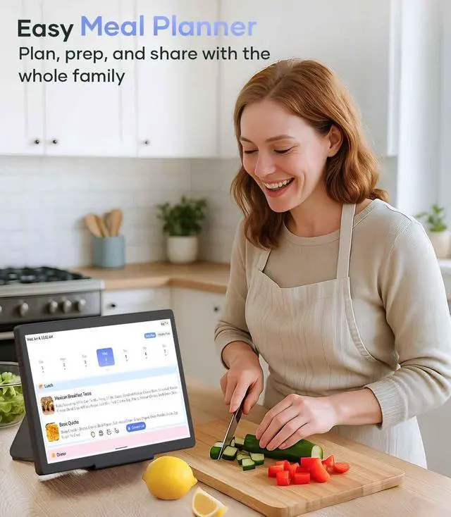 Alt view image 5 of 5 - Cozyla 15.6'' Digital Calendar Wall Touch Screen Chore Chart to Do List Notepad Smart Electronic Calendar for Family Meal Planner Android Tablet Support All Google Play Apps w/Stand Wall Mount Black