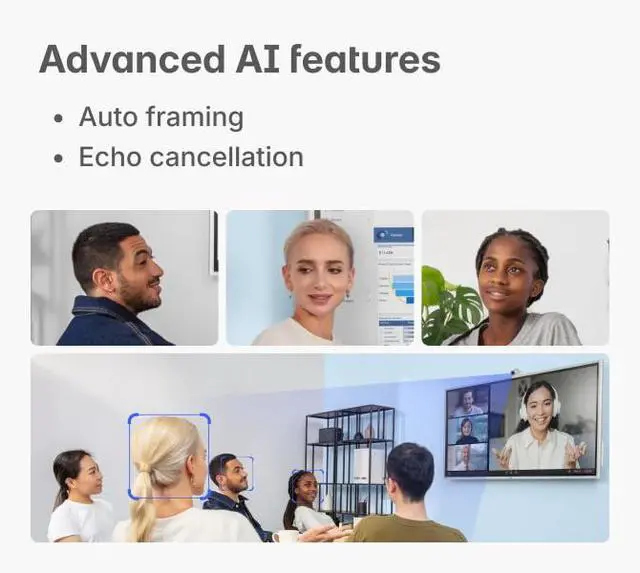 Alt view image 2 of 4 - Vibe Smart Camera Smart Whiteboard, 4K Meeting Room Video Camera, 6 Microphones, Wide Field of View 142°, AI-Powered Tracking & Auto Framing