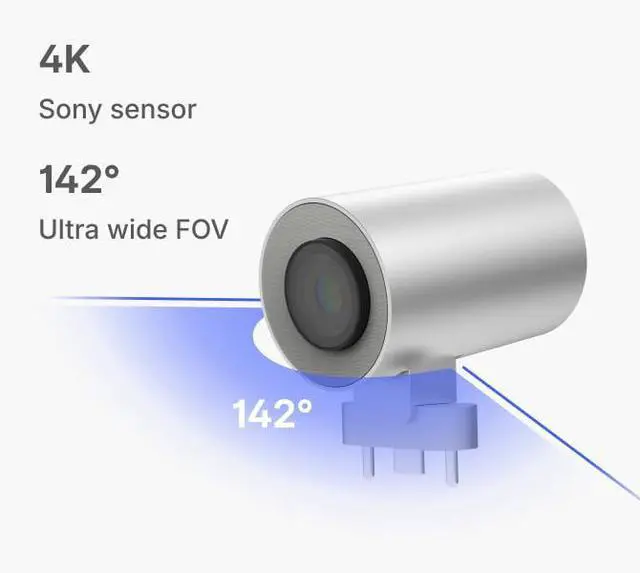Alt view image 3 of 4 - Vibe Smart Camera Smart Whiteboard, 4K Meeting Room Video Camera, 6 Microphones, Wide Field of View 142°, AI-Powered Tracking & Auto Framing