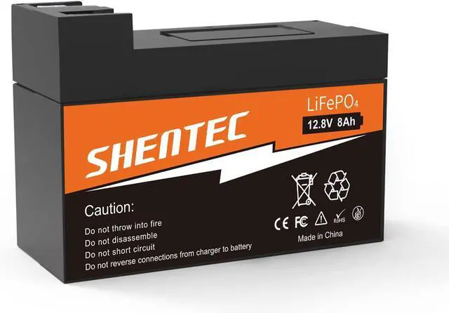 Main image of Shentec LiFePO4 Battery - 12V 8AH Lithium Battery,Deep Cycles|Lightweigh|Built-in BMS,Perfect for Kids Car, Ride on Toys,Fish Finder, Alarm System,Speaker,Small UPS