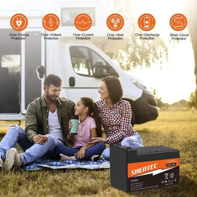 Alt view image 3 of 5 - Shentec LiFePO4 Battery - 12V 8AH Lithium Battery,Deep Cycles|Lightweigh|Built-in BMS,Perfect for Kids Car, Ride on Toys,Fish Finder, Alarm System,Speaker,Small UPS