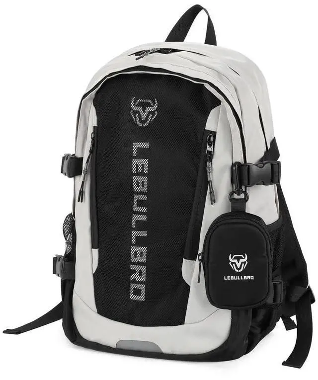 Alt view image 2 of 5 - LEBULLBRO Travel Backpacks Laptop Backpacks for Men Women Extra Large 50L Water Resistant College Backpack Business Work Bag (Beige)