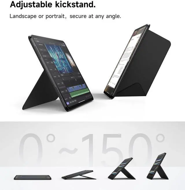 Alt view image 4 of 5 - SURITCH for iPad Stand Holder for iPad Pro 13-inch (M4) 2024, Slim Adjustable Tablet Stand, Lightweight Portable, Support Portrait & Landscape, Magnetic Tablet Holder for iPad Pro 13" (M4)-Black