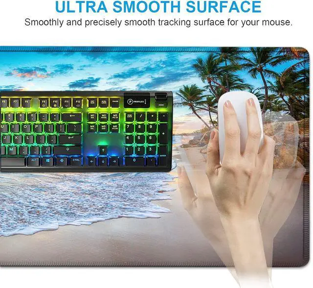 Alt view image 5 of 5 - Gaming Mouse Pad Set, Large Mouse Pad and Ergonomic Memory Foam Keyboard Wrist Rest Support, Easy Typing Pain Relief Writing Mat, Extended Office Desk Mat Beach Mouse Pad