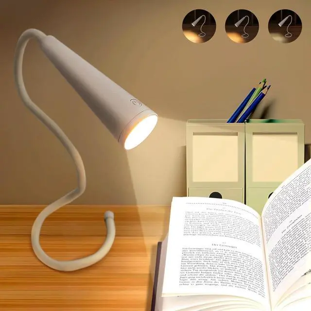 Main image of 4-in-1 Wireless LED Reading Lamp | USB-C Rechargeable, 360° Flexible Gooseneck, Touch Control 3 Colors & Brightness, Portable Desk Light (1200mAh Battery)