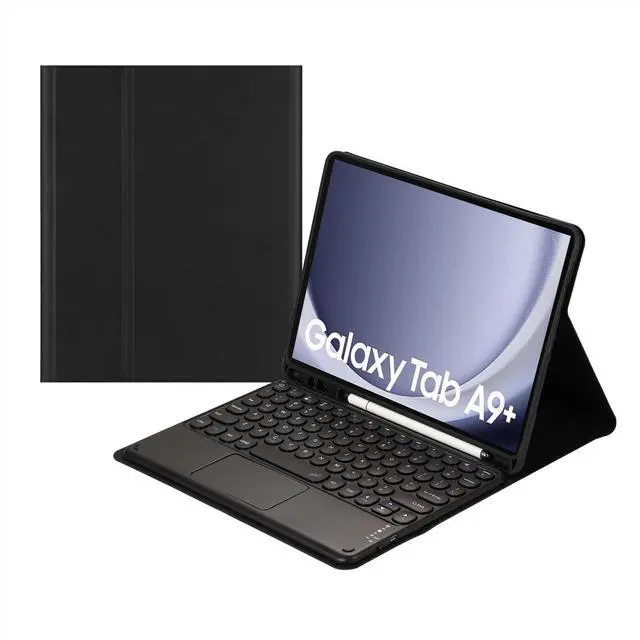Main image of Touch Keyboard Case for Samsung Galaxy Tab A9+ Plus 11'' (SM-X210/X216/X218), with Pencil Holder - Magnetically Detachable Touch Bluetooth Keyboard (Black)