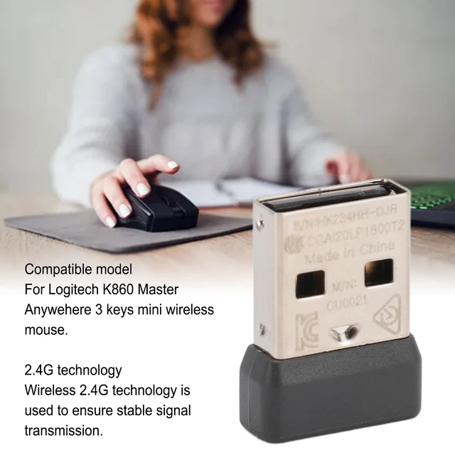 Alt view image 2 of 5 - ASHATA USB Unifying Receiver Adapter, 2.4GHz, Plug and Play, Compatible with K860 Anywhere 3 Mouse and Keyboard