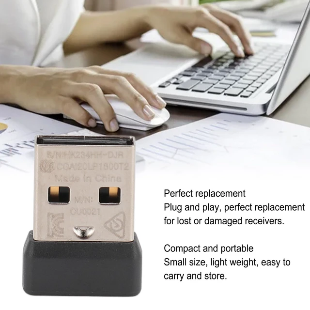 Alt view image 3 of 5 - ASHATA USB Unifying Receiver Adapter, 2.4GHz, Plug and Play, Compatible with K860 Anywhere 3 Mouse and Keyboard