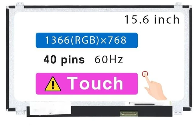 Main image of 15.6" Screen Replacement NT156WHM-T00 for Dell Inspiron 15 3565 3558 3567 3576 3580 3583 3593 5555 5566 5558 5559 5583 LCD Display Panel 40 pin 60 HZ (HD 1366x768 Touch)