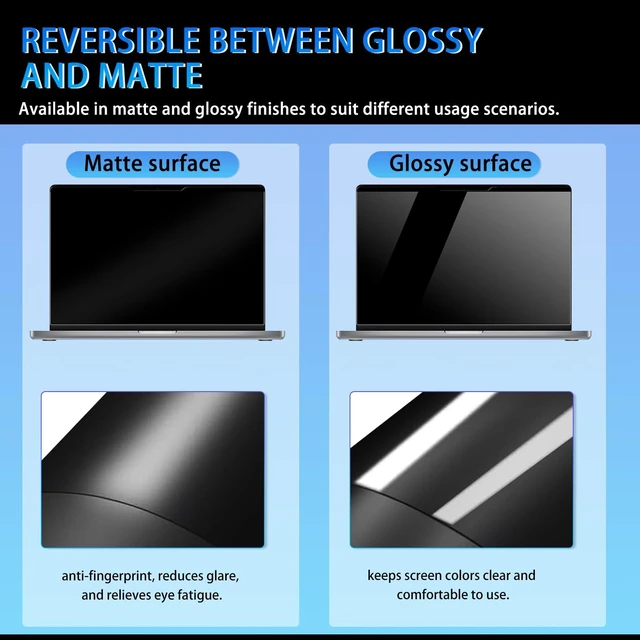 Alt view image 5 of 5 - VanHooc Magnetic Privacy Screen 12.5" 16:9 for Laptops - 2-Sided Removable Anti-Peeping/Anti-Glare, Blue Light Block, UV Protect, Reduce Strain, Fits Chromebook/Lenovo/HP/Dell/Acer/ASUS