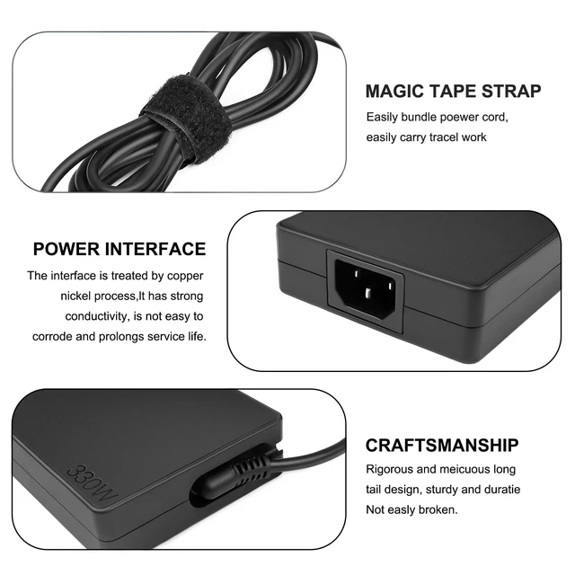 Alt view image 5 of 5 - JUYOON 330W Laptop Charger Compatible with Lenovo Legion Pro 9i 7i Gen 9 16IRX9 16IRX9H 83FD 83G0 thinkpad 16p Gen 5 ADL330SDC3A ADL245DDC3 ADL245CDC3A ADL245LDC3A 245w 300w Charger