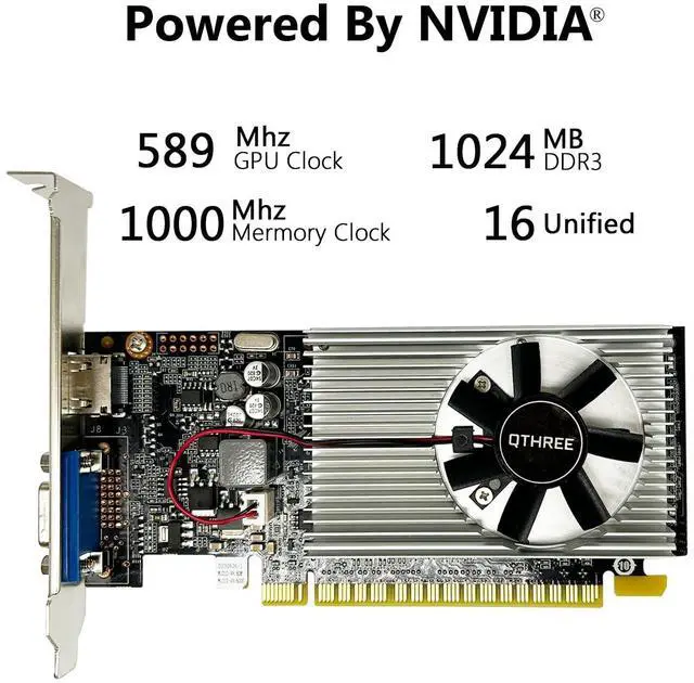 Alt view image 2 of 5 - QTHREE GeForce GT 210 Graphics Card,1024 MB DDR3 64 Bit,HDMI,VGA,Low Profile Video Card for PC,GPU,PCI Express 2.0 x16,SFF,Low Power