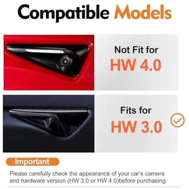 Alt view image 2 of 5 - AULESSE HW3.0 Side Camera Protection Cover Compatible with Model 3 2020-2023,Compatible with Model Y 2020-2023.6 Sporty Side Turn Signal Cover (Matte Carbon Pattern