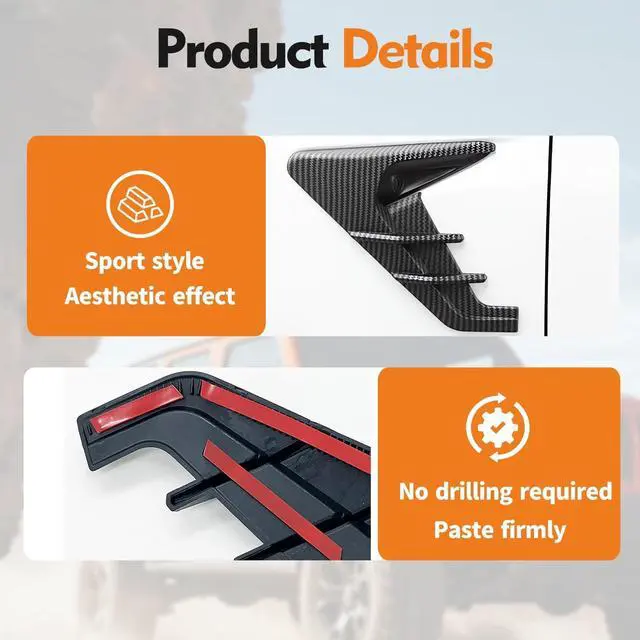 Alt view image 5 of 5 - AULESSE HW3.0 Side Camera Protection Cover Compatible with Model 3 2020-2023,Compatible with Model Y 2020-2023.6 Sporty Side Turn Signal Cover (Matte Carbon Pattern