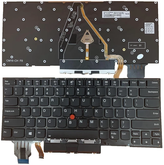 Main image of Siakoocty Laptop Replacement US Layout with Pointing with Backlight Keyboard for Lenovo Thinkpad X1 Carbon 7th Gen 2019 X1C 2020 20QD 20QE 20R1 20R2 8TH 20U9 20UA SN20R55563 CS19BL 84US