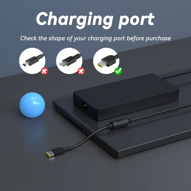 Alt view image 3 of 5 - OSISZI 330W 300W 245W Laptop Charger Compatible with Lenovo Legion Pro