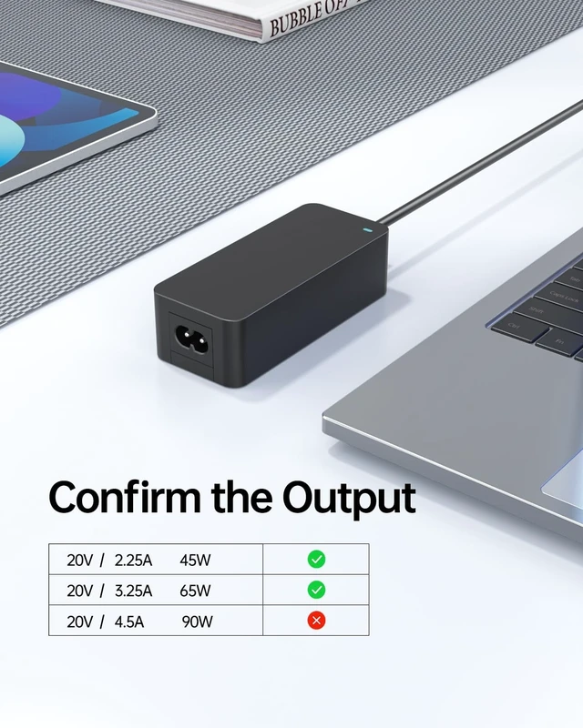 Alt view image 2 of 5 - 65W 45W AC Charger Compatible with Lenovo V330 V100 V310 V130 V110 V730 V720 V510 V530s V4400 V4400u V50a V35s V30a Laptop Desktop All in one PC, Slim Tip