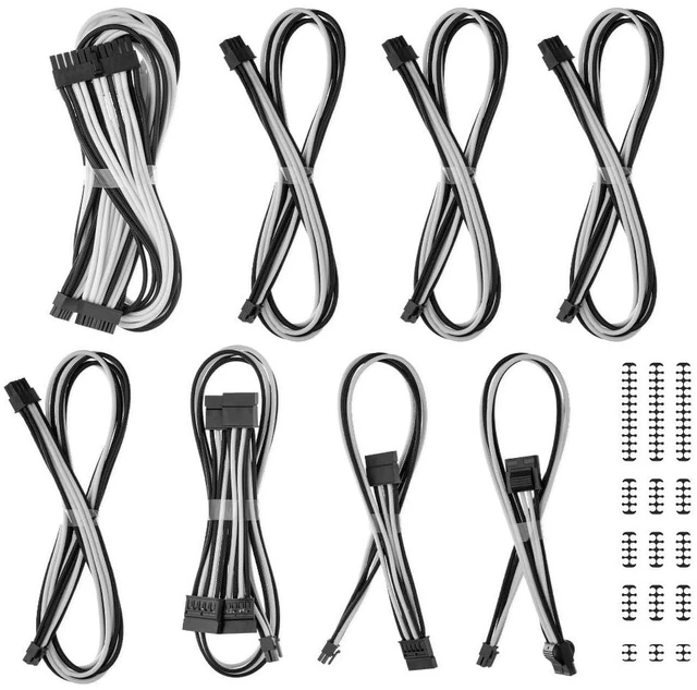 Main image of CableMod Classic ModMesh Sleeved Cable Kit for Corsair Type 5 (Blk + White)