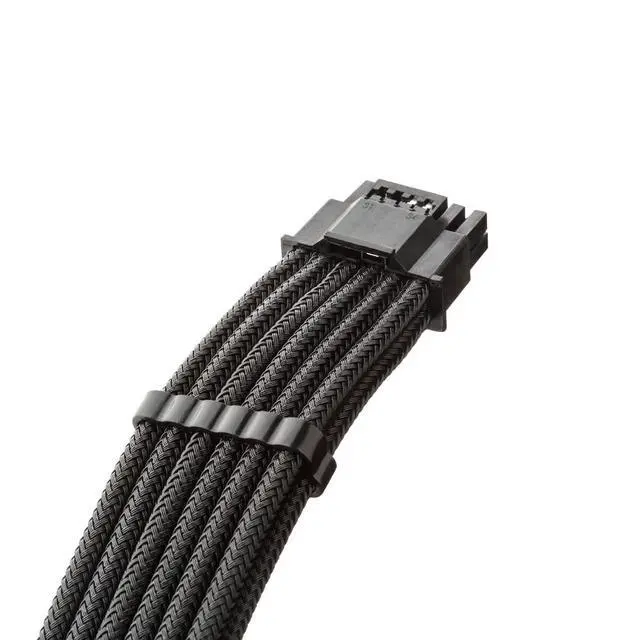 Alt view image 2 of 3 - CableMod C-Series Pro ModMesh Sleeved 12V-2x6 12VHPWR StealthSense PCIe Cable for Corsair Type 4 / Type 3 (Black, 16-pin to Quad 8-pin, 60cm)