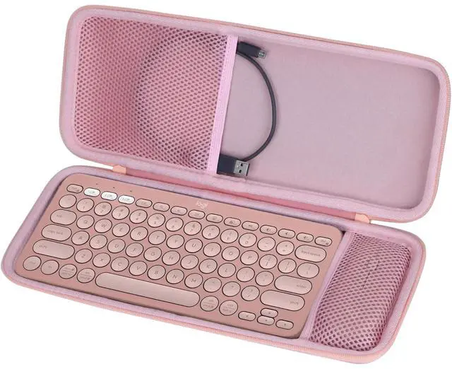 Alt view image 2 of 5 - Lebakort Hard Carry Case Compatible with Logitech Pebble Keys 2 Combo K380s K380 Keyboard + M350 Pebble Mouse Combo (Rose Case)
