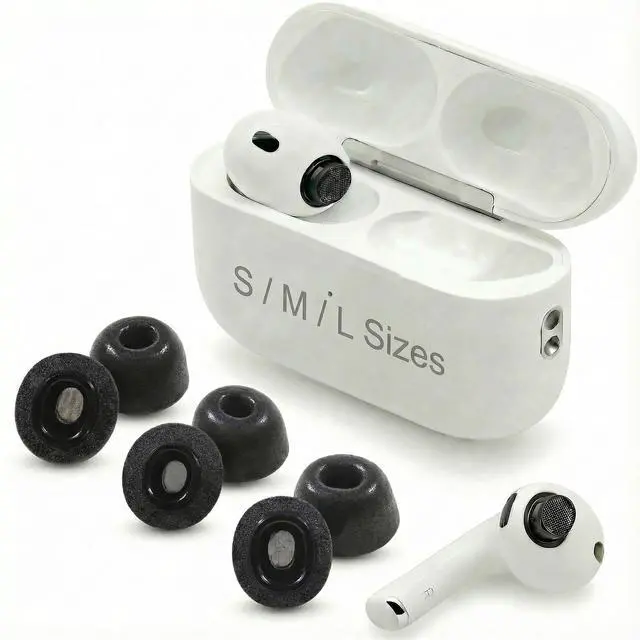 Main image of Dekoni Audio Memory Foam Ear Tips for Airpods Pro 3, 3 Pack ^^ Ear Tip Replacement Complies with Apple Airpod Pro Gen 3 ^^ Secure Fit, Enhanced Noise Isolation, All-Day Comfort (S/M/L)