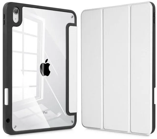 Main image of Tuiklol for iPad (A16 Chip) 11th Generation 11 inch 2025 / iPad 10th Generation 10.9 inch 2022 Case, Buit in Pencil Holder with Clear Back Shell Cover Trifold Stand Auto Wake/Sleep, White