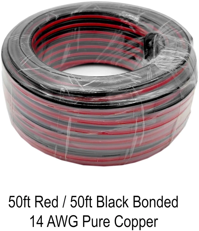 Alt view image 5 of 5 - Pure Copper 14 AWG Red & Black Bonded Zip Wire Automotive Cable 50 feet
