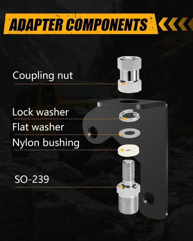 Alt view image 5 of 5 - ADTOPI CB Antenna Spare Tire Mount with SO-239 Stud for JK