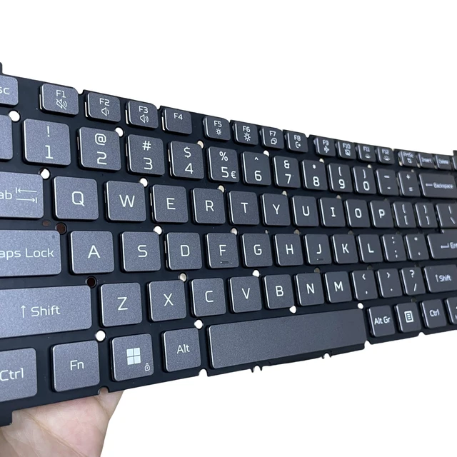 Alt view image 4 of 5 - YIJIATech Replacement Keyboard for Acer AEZGCR00020 with Per Key RGB Backlight Laptop Keyboard Gray SG04P P22EPK NKI141S0RY 24900031KA01 SUX 58ZGCKKTNQ0 V194766ES1 UI V1947D1