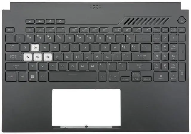Main image of BestParts Palmrest with RGB Backlit Keyboard Replacement for ASUS TUF Gaming FX507 FX507V FX507Z, FA507 FA507U FA507X (for 90Wh Battery Models, Dual Air Vents, US Layout, Transparent WASD Keys)