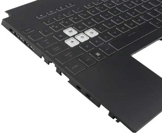 Alt view image 3 of 5 - BestParts Palmrest with RGB Backlit Keyboard Replacement for ASUS TUF Gaming FX507 FX507V FX507Z, FA507 FA507U FA507X (for 90Wh Battery Models, Dual Air Vents, US Layout, Transparent WASD Keys)