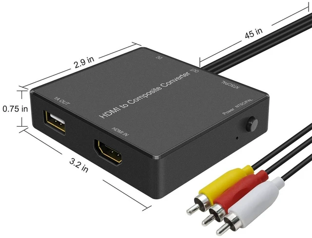 Alt view image 5 of 5 - Dingsun HDMI to RCA Converter Compatible Fire Stick, HDMI to Old TV Compatible Roku,Chromecast, Apple TV ect.