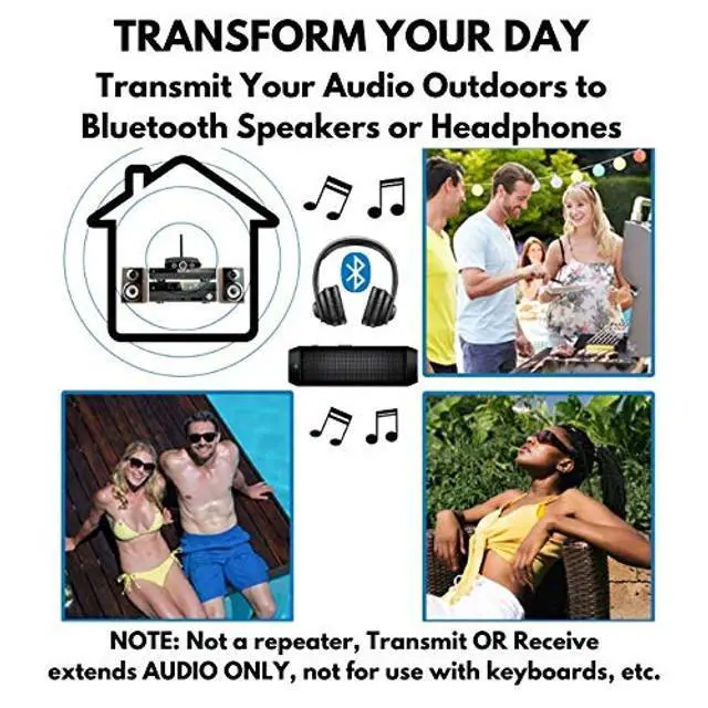 Alt view image 4 of 5 - Long Range Bluetooth Transmitter or Receiver, Audio Only for TV PC Stereo, Connect Speaker, Headphones, Phone, aptX Low Latency Wireless Adapter, Listen in HD No Delay Optical RCA 3.5mm (Home RTX 2.0)
