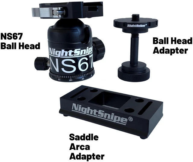 Alt view image 2 of 5 - Ball Head Conversion Kit with Arca-Swiss Saddle Mount and NS67 Ball Head, Compatible with BOG DeathGrip Tripod