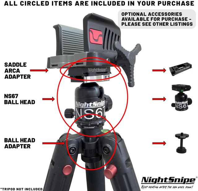 Alt view image 3 of 5 - Ball Head Conversion Kit with Arca-Swiss Saddle Mount and NS67 Ball Head, Compatible with BOG DeathGrip Tripod