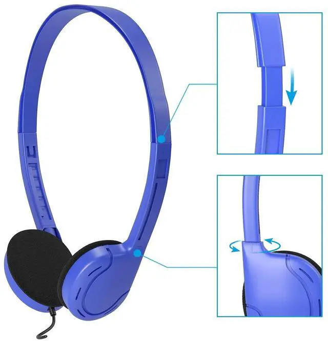 Alt view image 2 of 5 - Keewonda Classroom Headphones in Bulk 24 Pack, Wholesale Disposable Headphones Mixed Color for Kids Children School