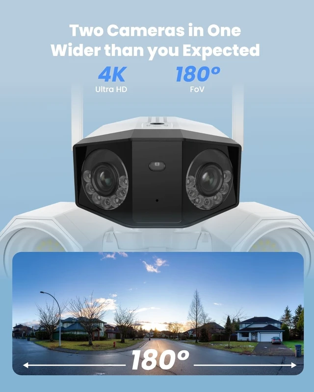 Alt view image 2 of 5 - REOLINK 4K 8MP Floodlight Security Camera Outdoor 180 Dual-Lens Camera