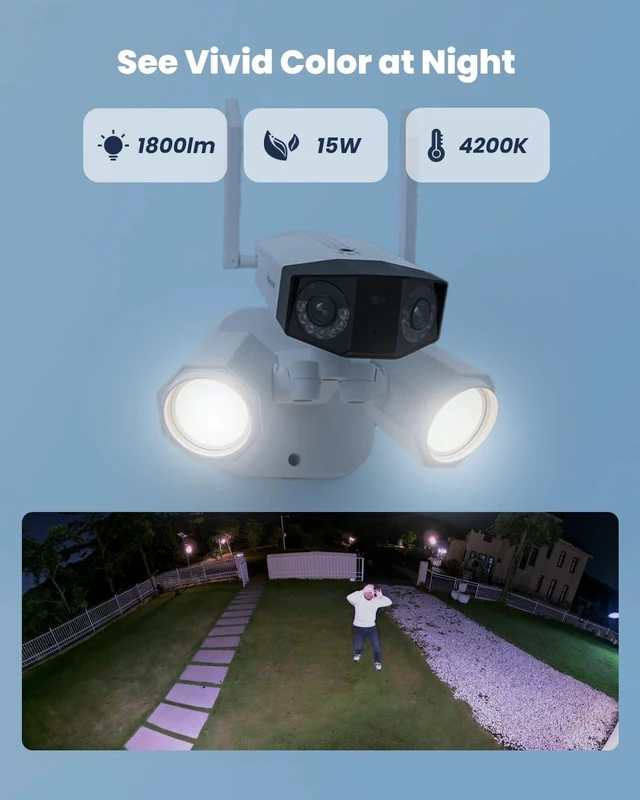 Alt view image 4 of 5 - REOLINK 4K 8MP Floodlight Security Camera Outdoor 180 Dual-Lens Camera