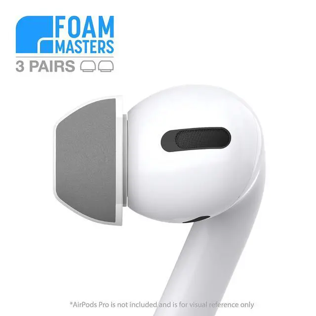 Alt view image 4 of 5 - Ultra-Premium Silicone-Memory Foam Ear Tips for AirPods Pro 1st and 2nd Gen ^^ Ultra Secure for Athletes ^^ Comfortable ^^ Better Sound ^^ by Foam Masters SportMagic (Red, Assorted S/M/L)