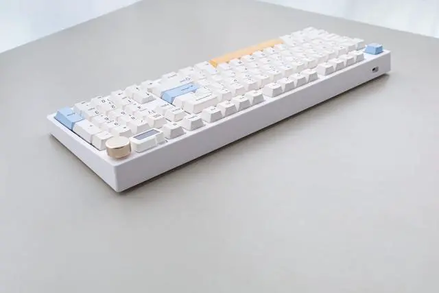 Alt view image 5 of 5 - NJ98 Wireless Custom Mechanical Keyboard with Screen Knob 96% Hot Swappable RGB Keyboard Mac Windows (White, Steel Plate - G Milky Yellow Pro)