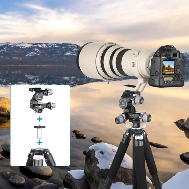 Alt view image 2 of 5 - INNOREL GR7 CNC Aluminum Alloy High Precision 3 Way Geared Tripod Head with Millimeter Micro-Adjustment 360 Panoramic Load Capacity 13.2lbs/6kg for Photography Camera Shooting