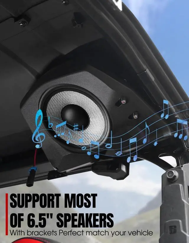 Alt view image 2 of 5 - A & UTV PRO Rear Roof Speakers Pods for Polaris General 1000 2020-2025 Accessories 6.5" Speaker Mount Pods System Panel Replace #2637784#2637785