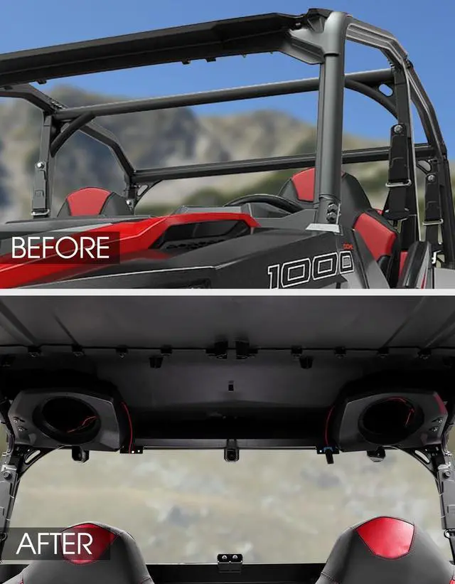 Alt view image 3 of 5 - A & UTV PRO Rear Roof Speakers Pods for Polaris General 1000 2020-2025 Accessories 6.5" Speaker Mount Pods System Panel Replace #2637784#2637785